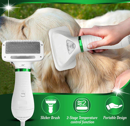 Pet dryer brush soft pin grooming head