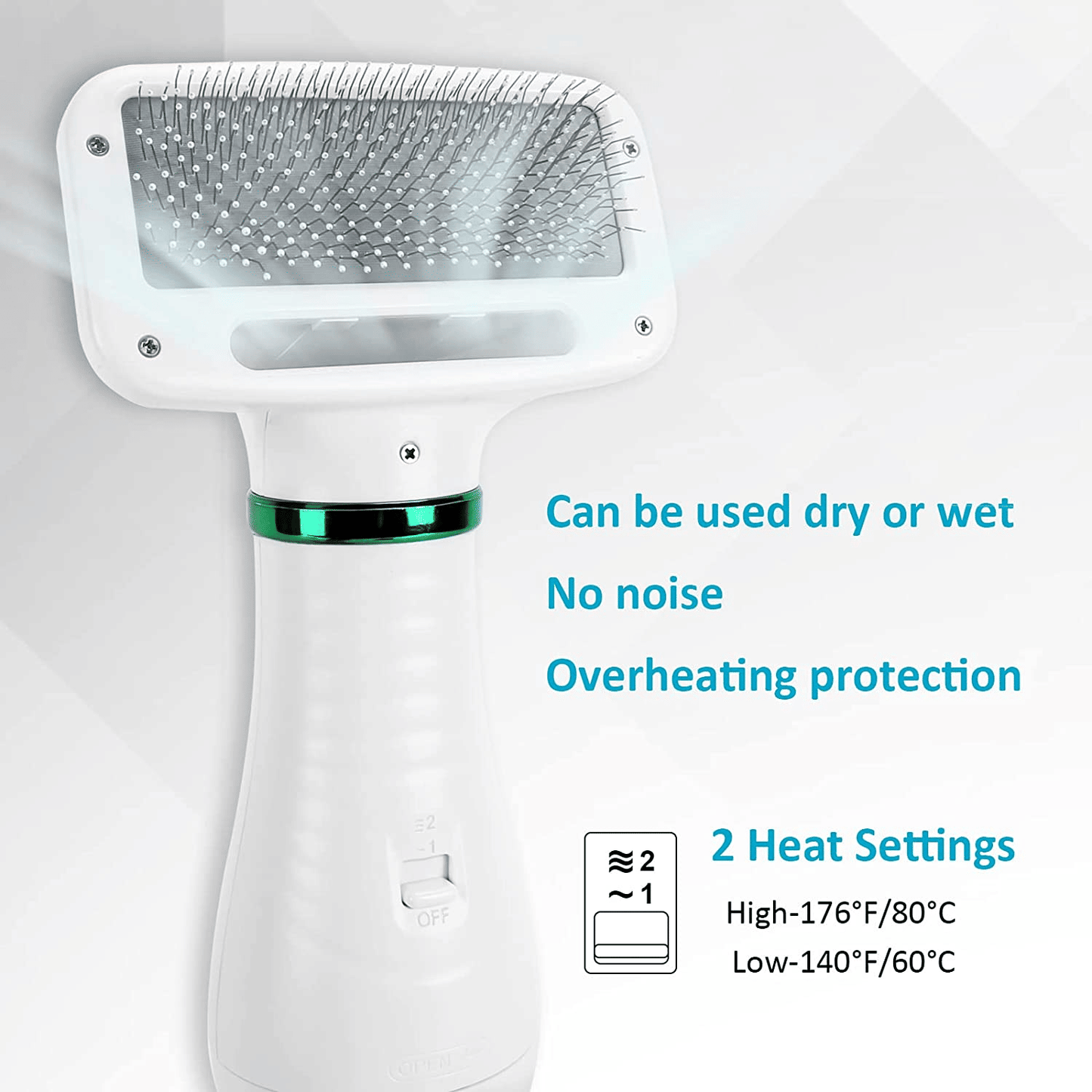 Pet dryer brush control settings