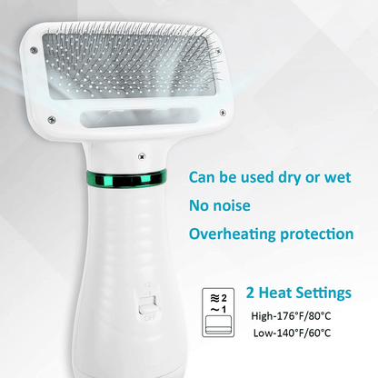 Pet dryer brush control settings