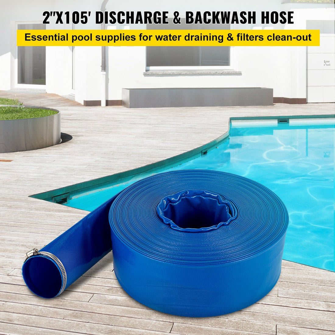2" x 105' Lay Flat Discharge Hose close-up detail
