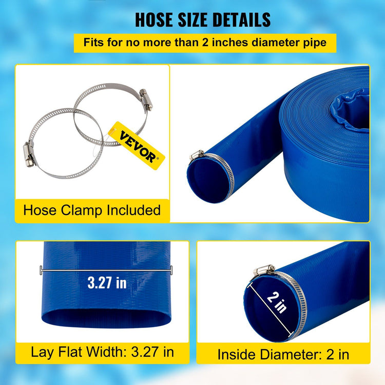 2" x 105' Lay Flat Discharge Hose in-use view