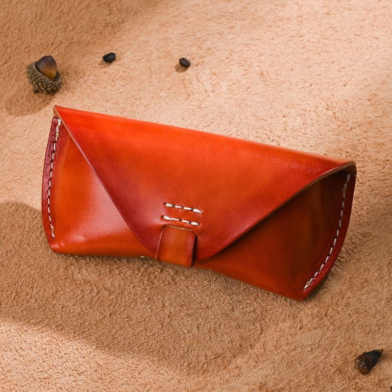 Retro genuine leather sunglasses and hats storage box