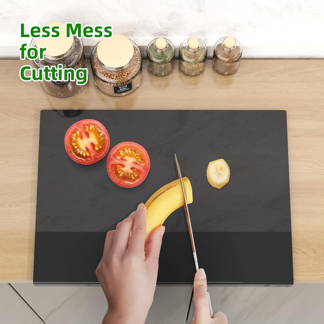 Food-Grade Acrylic Cutting Board, Reversible Anti-Mildew Fruit Vegetable Chopping Mat with Bent Edge for Kitchen Counter