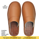 Genuine Leather Home Slippers with Anti-Slip Sole