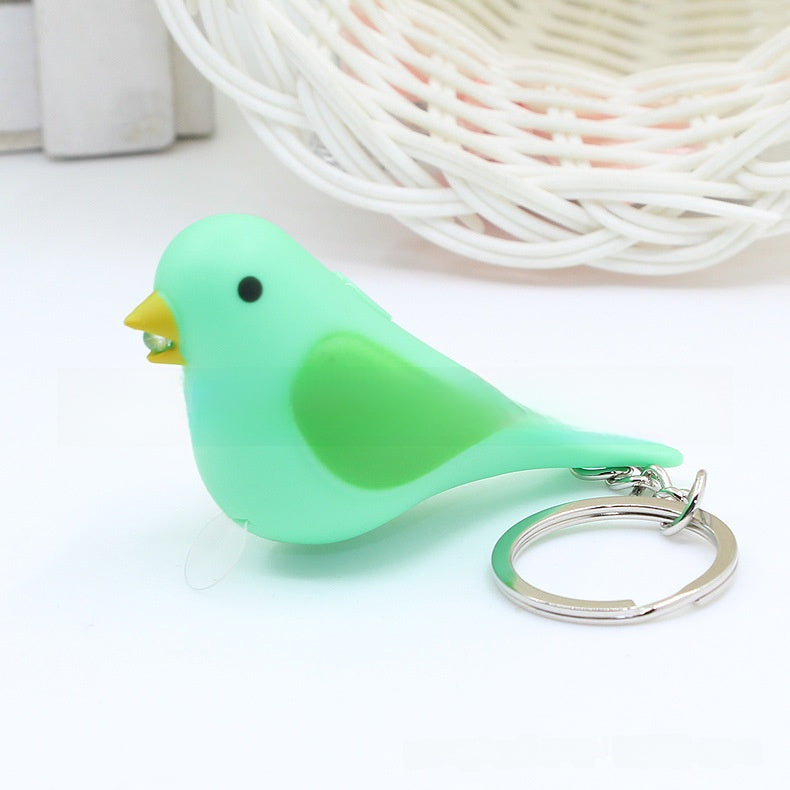LED Light Up Bird Sound Keychain Creative Animal Pendant Gift