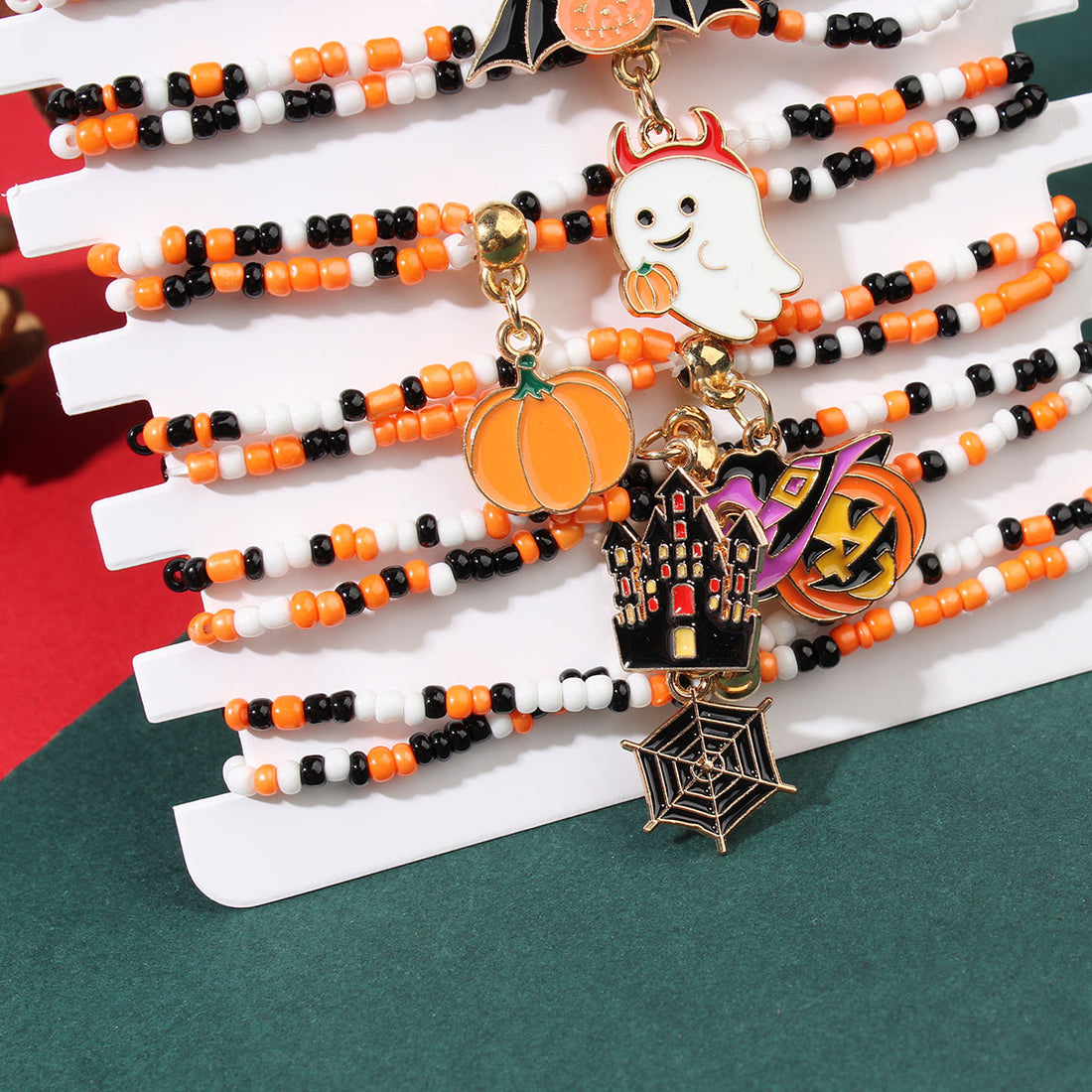 Halloween pumpkin bat ghost mithing bracelet