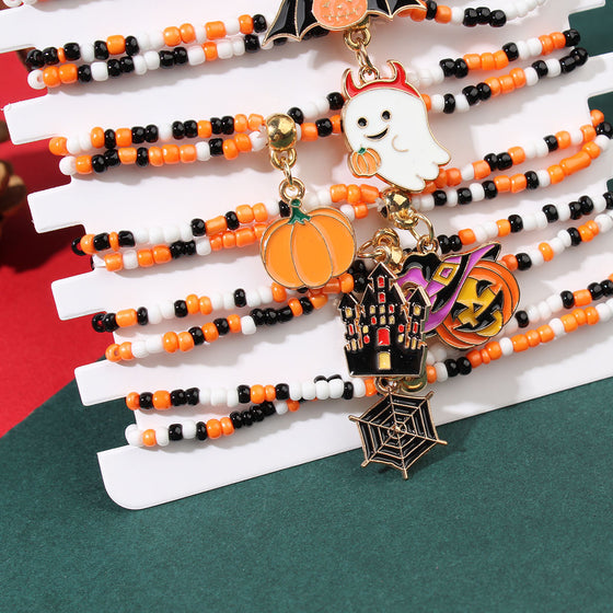 Halloween pumpkin bat ghost mithing bracelet