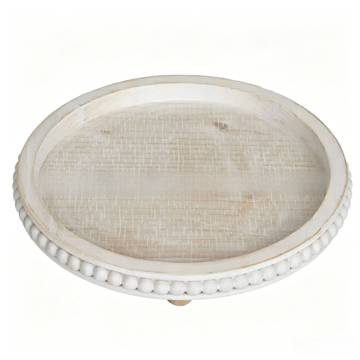 Vintage Wooden Beaded Serving Tray
