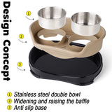 Anti-Tipping Elevated Stainless Steel Dog Bowl with Large Capacity Non-Slip Bottom Double Bowls Pet Feeding Supplies