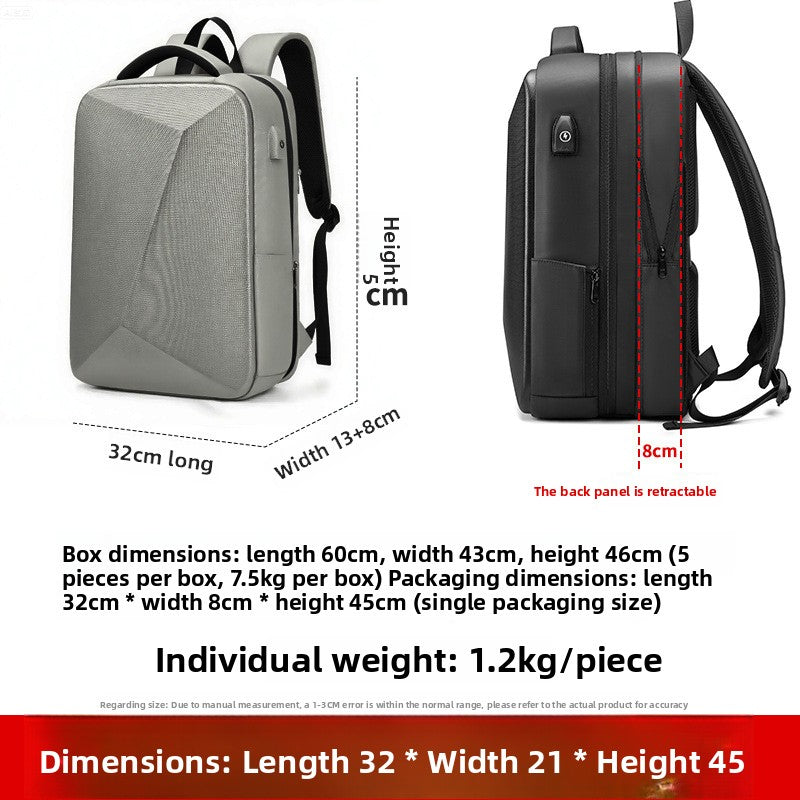 Expandable Hard Shell Laptop Backpack