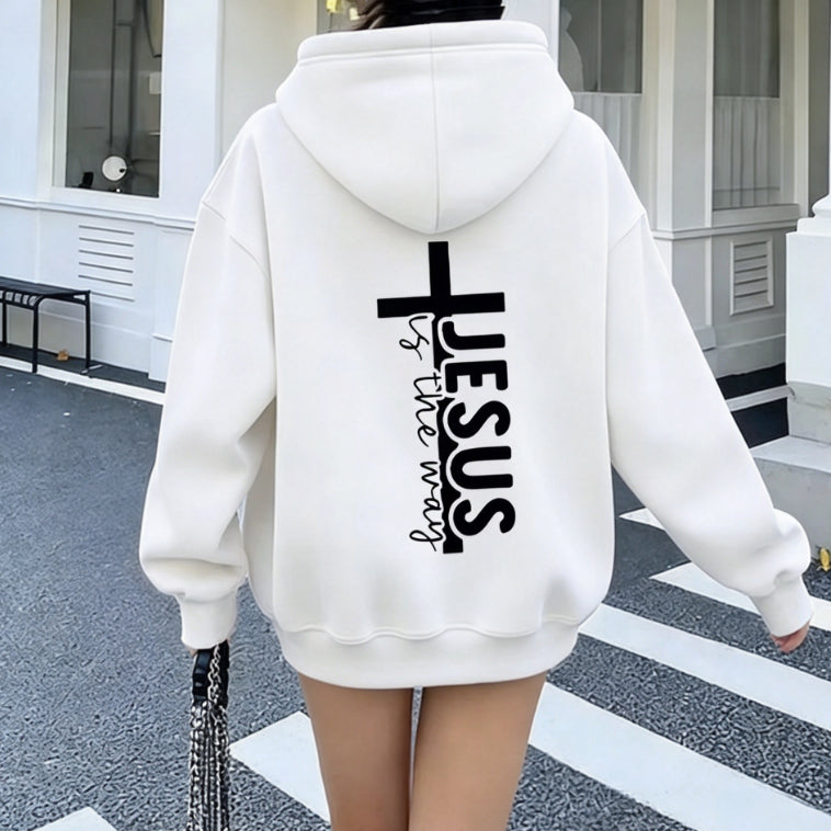 Letter Print Gothic Hoodie Oversized Couples Pullover