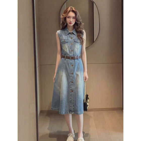 Sleeveless Denim Dress