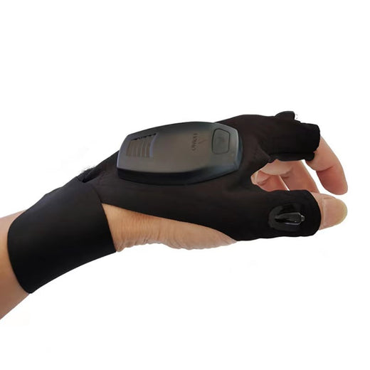 LED Illuminated Fishing Gloves with Finger Lights