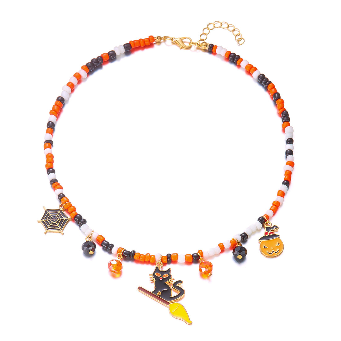 Adjustable Halloween Pumpkin Necklace