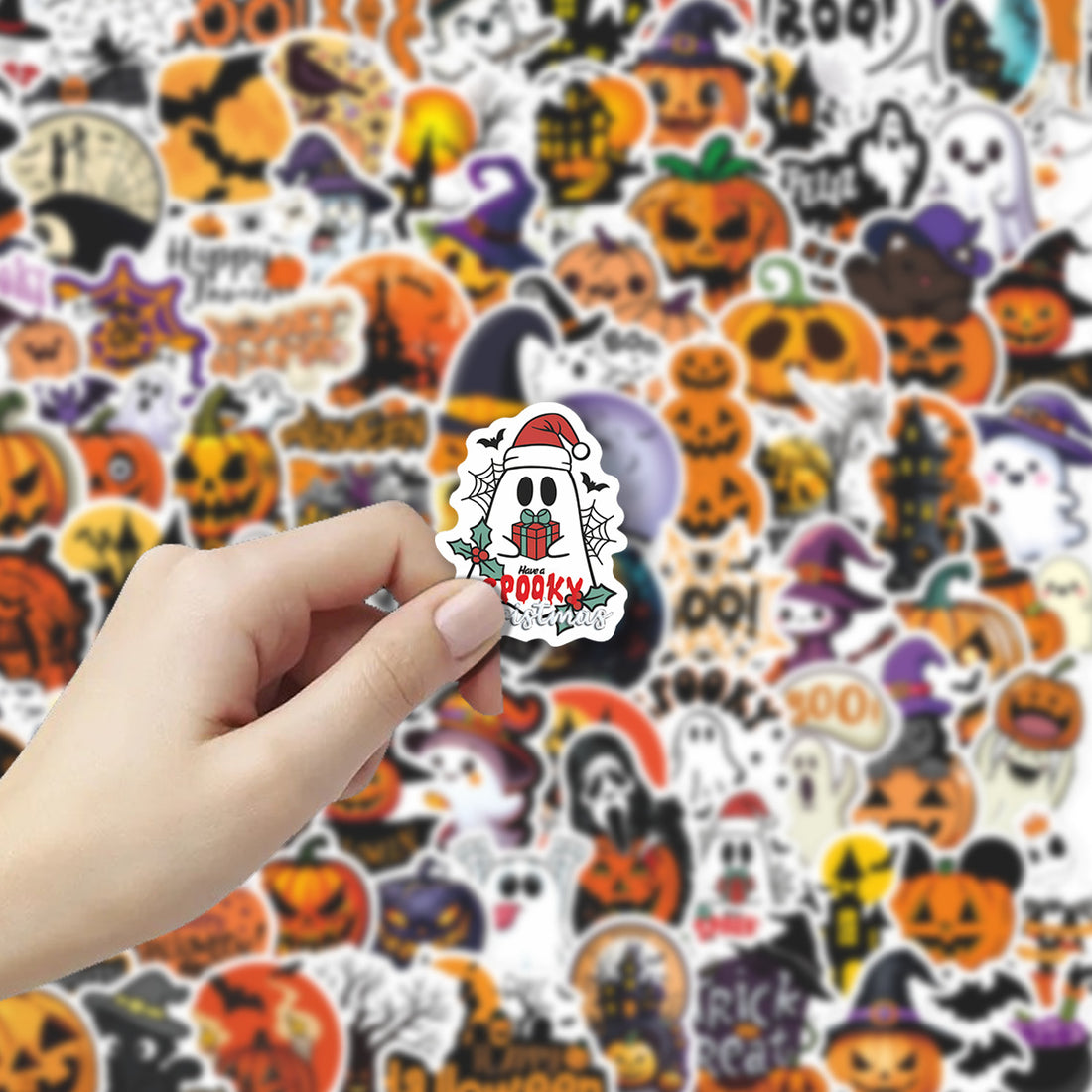 100 pumpkin hand account diy stickers notebook Halloween decoration stickers