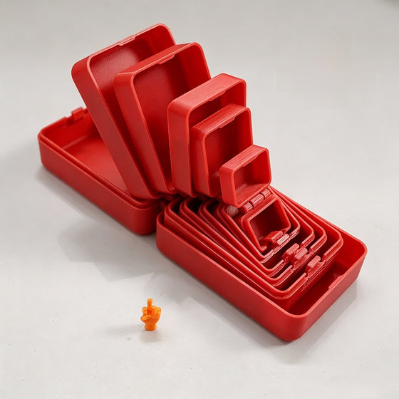 3D Printed Multi-Color Nesting Doll Surprise Box with Hand Figurine