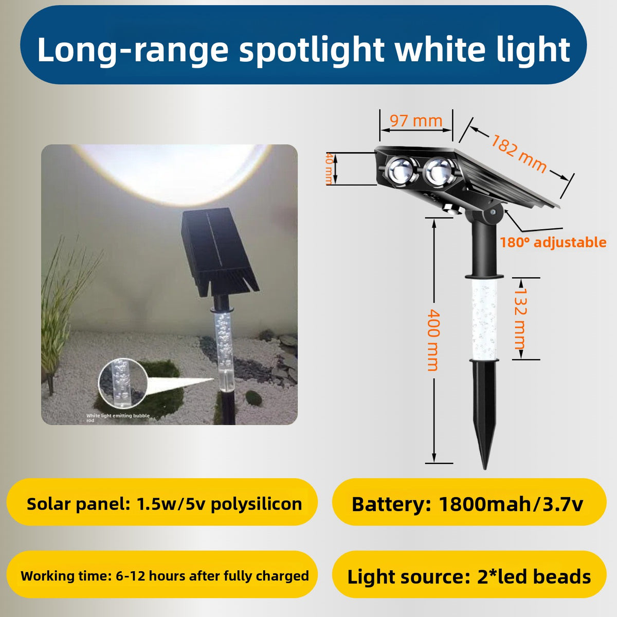 Solar Powered Color Changing Outdoor Lawn Light