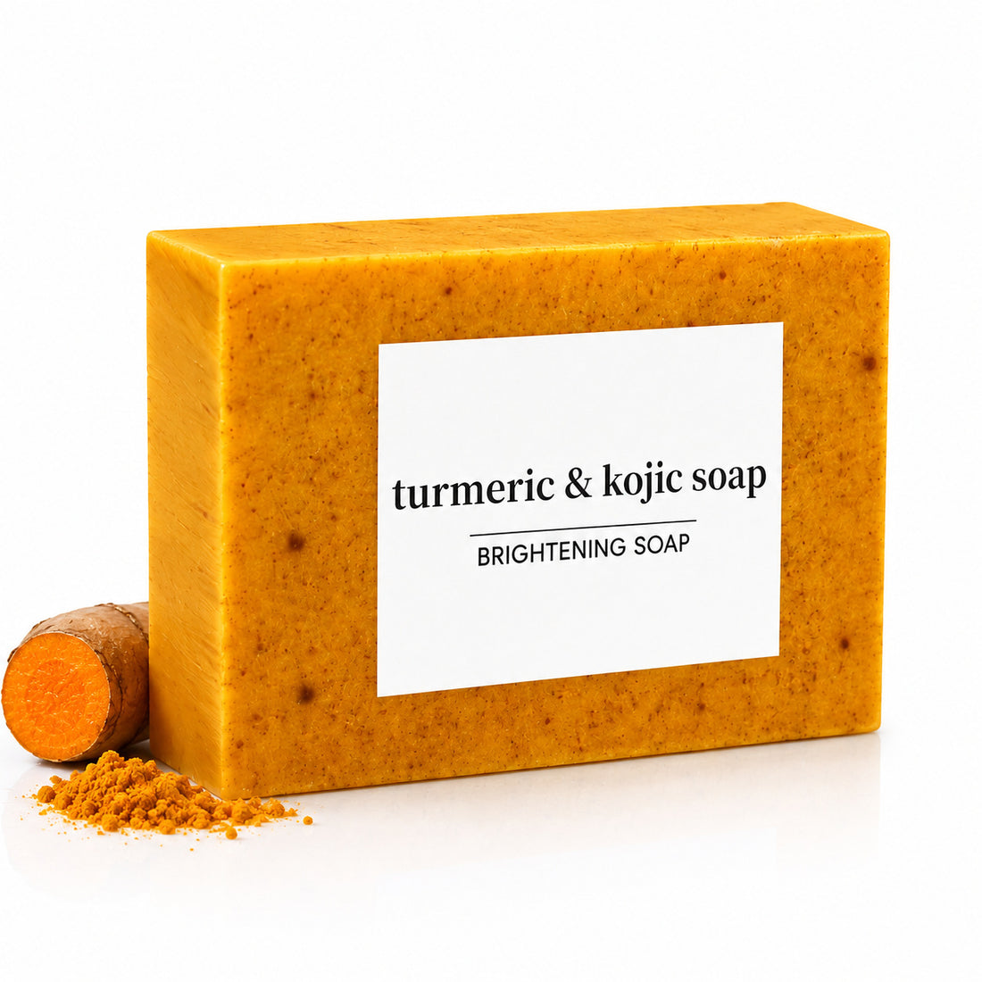 Handmade turmeric lemon cold process soap bar, photo 1