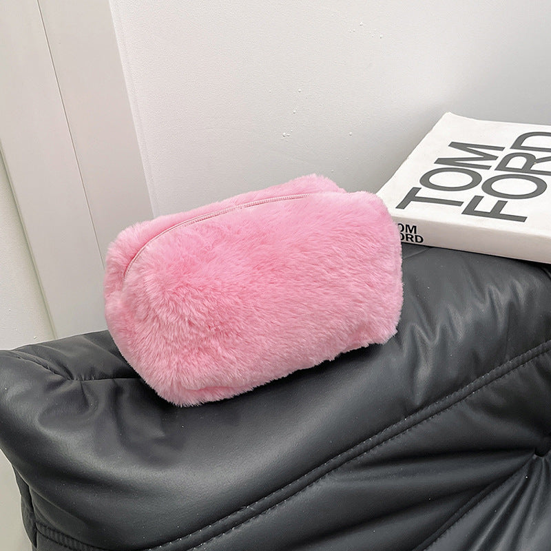 Large Capacity Soft Plush Cosmetic Storage Bag