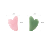 Gua sha tool in green jade color