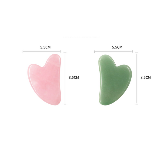 Gua sha tool in green jade color