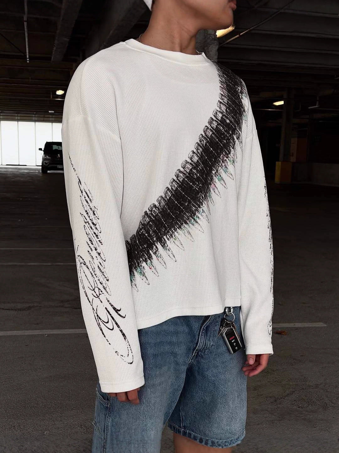 Y2K Bullet Letter Print Long Sleeve T-Shirt