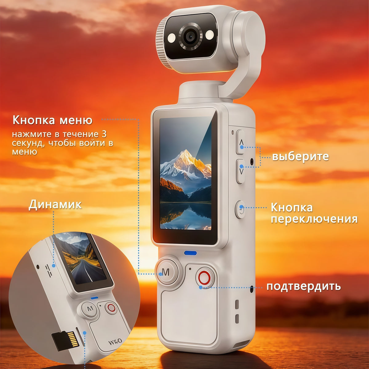 Q7 Action Camera with 1.9inch Screen Photo Video Recording Playback