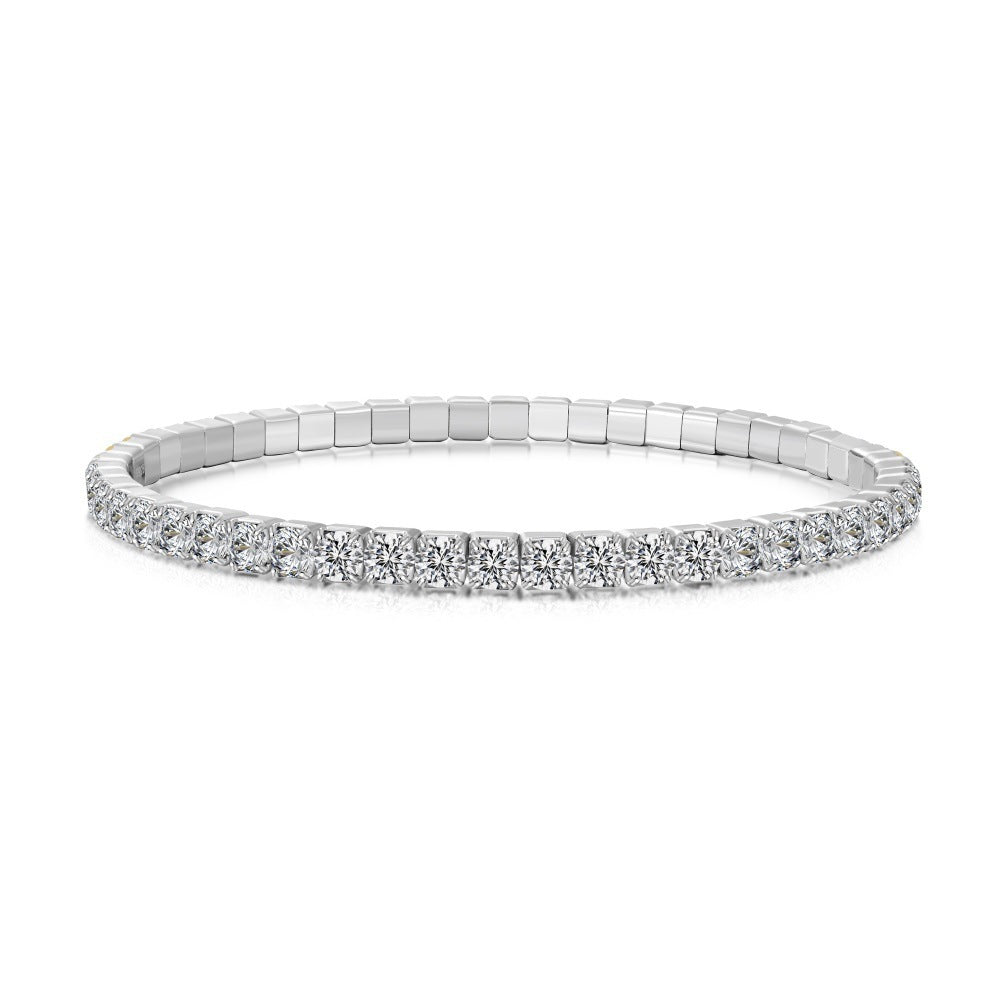 Sparkling zircon tennis bracelet with cubic zirconia stones