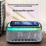 Wireless Charging Bluetooth Speaker with Clock and Night Light