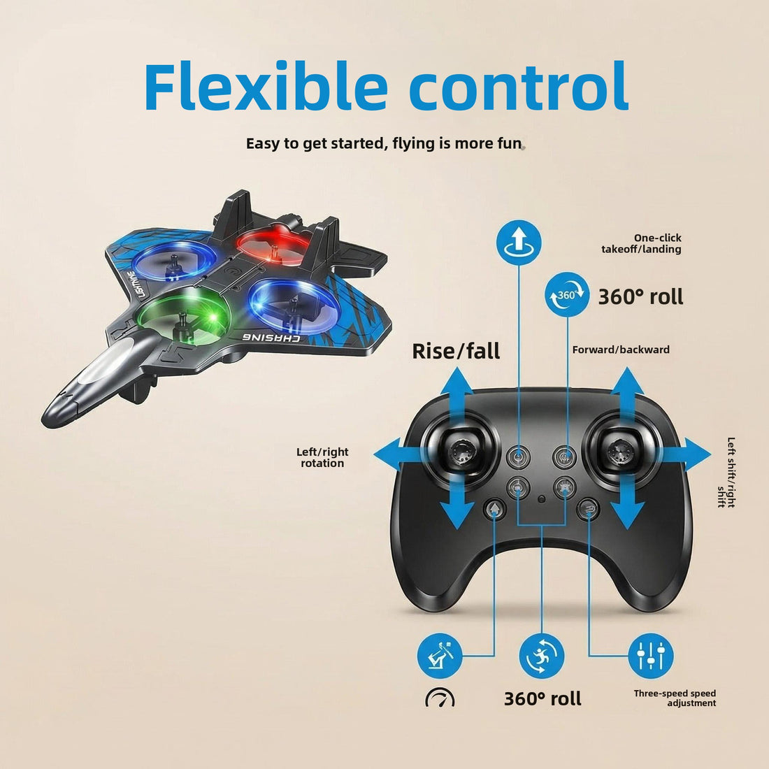 Remote control foam fighter glider, main photo