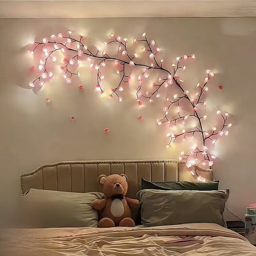 Bendable LED Rattan Lights with Floral and Butterfly Designs for Indoor Decoration