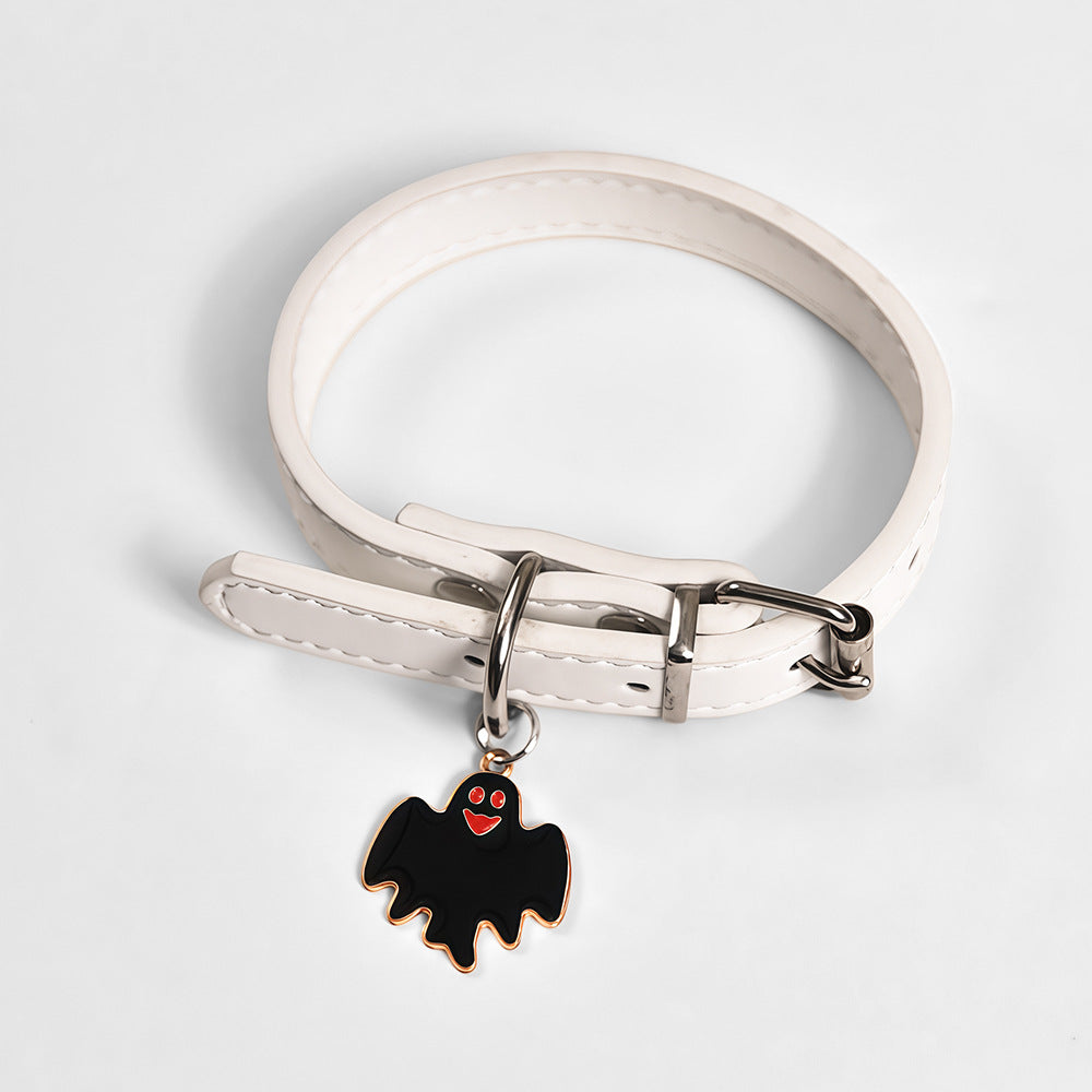 Halloween Pumpkin Lantern Pu Leather Dog Collar