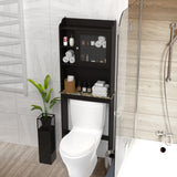 Modern Over Toilet Wood Storage Cabinet Espresso Bathroom