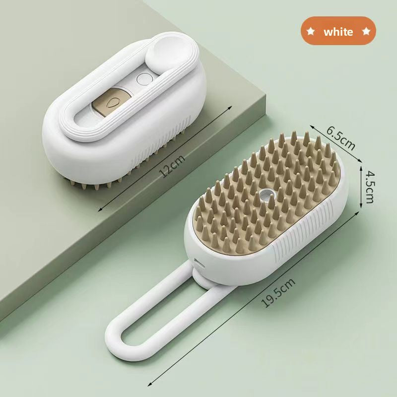 Pet Steam Brush, 2-in-1 Spray Grooming Brush for Cats and Dogs