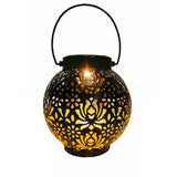 European Solar Iron Round Lantern Outdoor Decoration