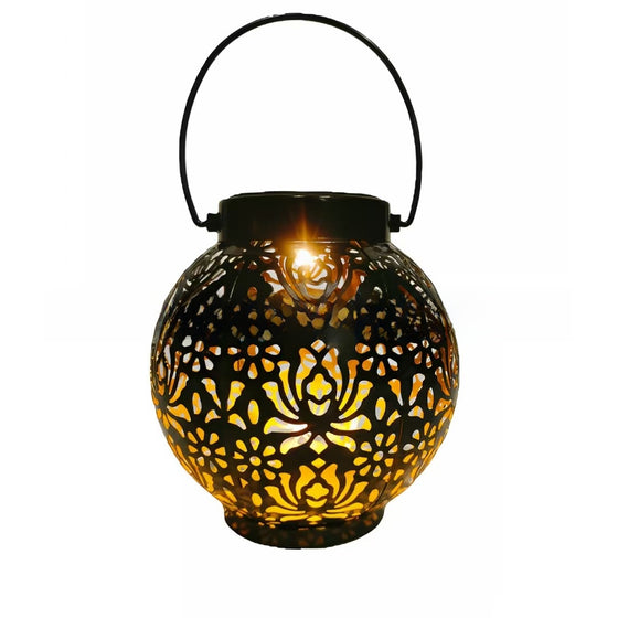 European Solar Iron Round Lantern Outdoor Decoration Garden & Outdoor product image 2