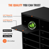 Wood file sorter with 24 open compartments