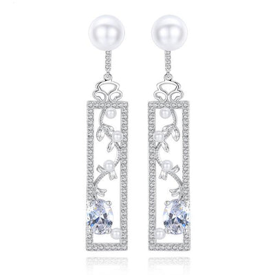 Pearl Earrings, Opal Earrings, Creative Long Earrings - Image 1