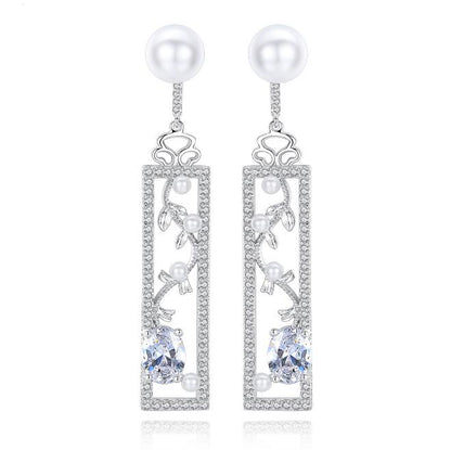 Pearl Earrings, Opal Earrings, Creative Long Earrings