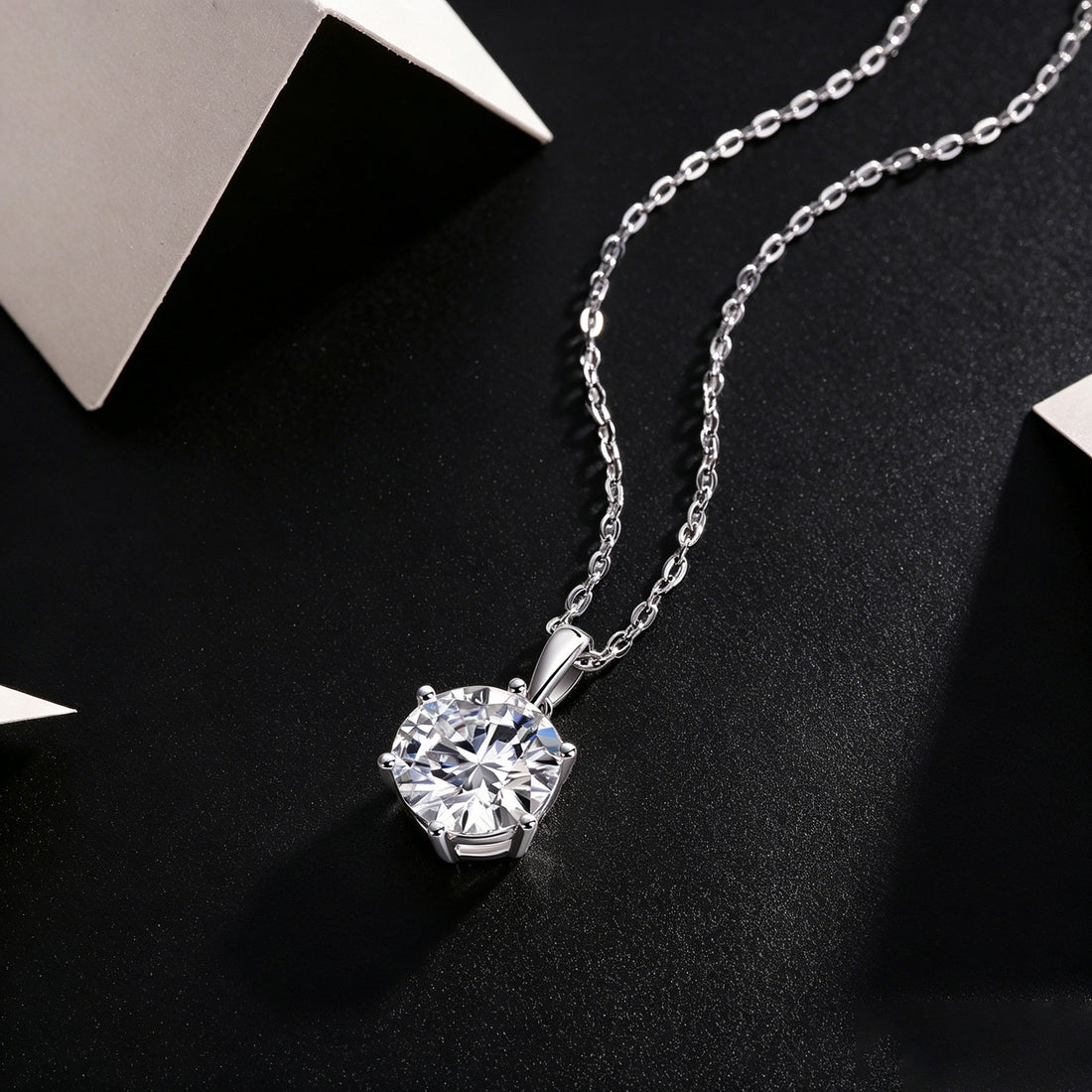 Moissanite Pendant S925 Silver Cross Chain Necklace