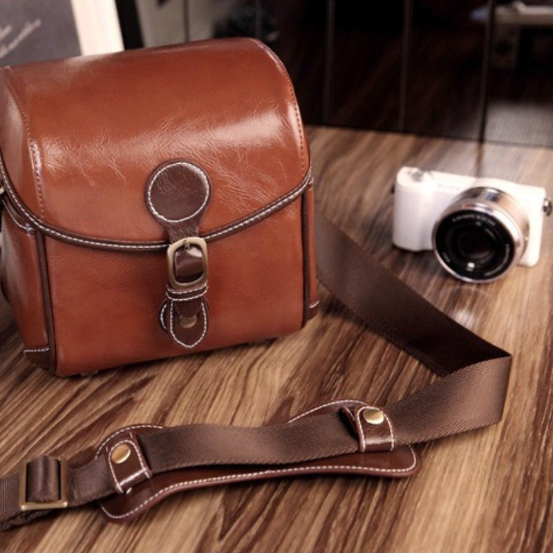 PU Leather Camera Shoulder Bag