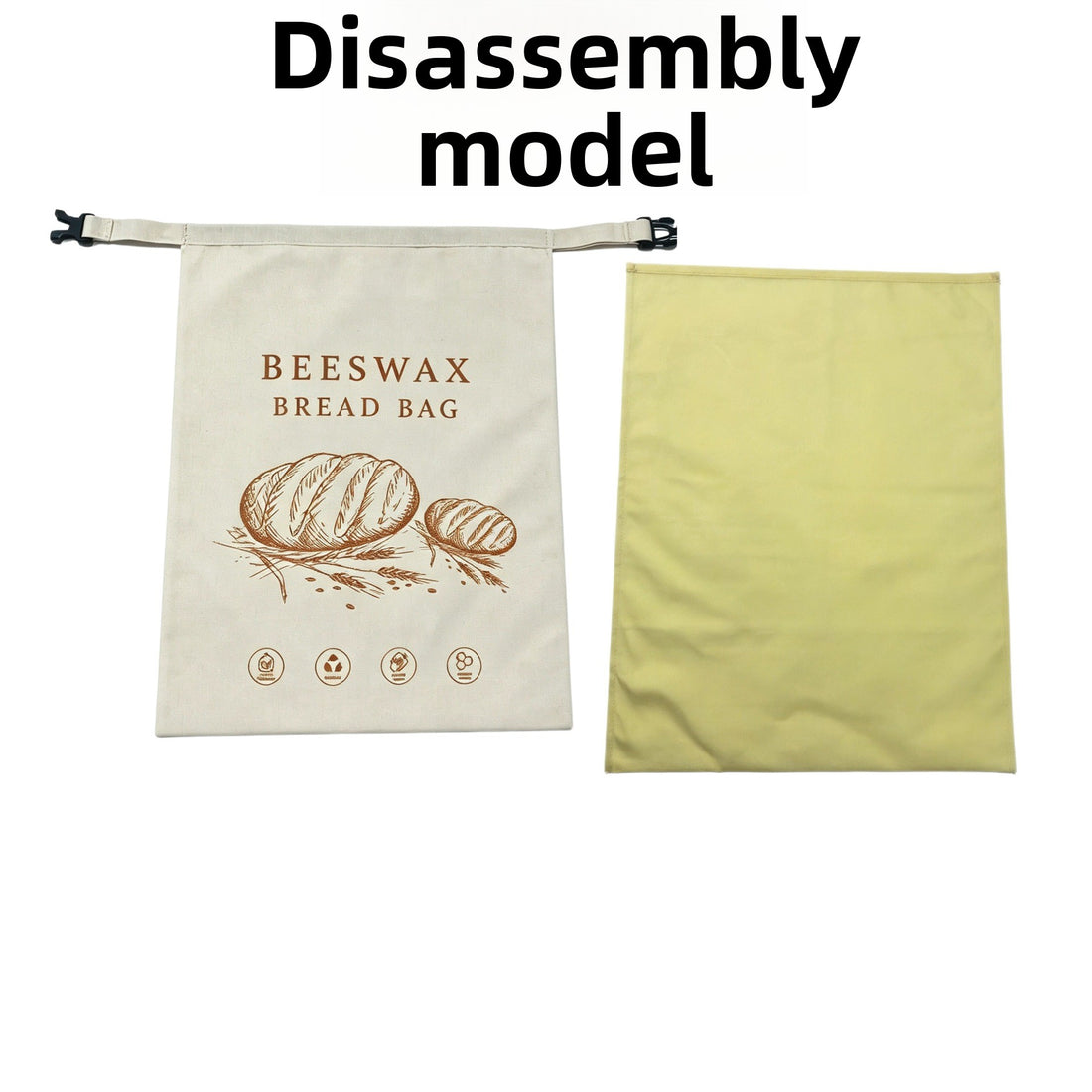 Reusable cotton beeswax bread storage bag, 33 x 43 cm, photo 5