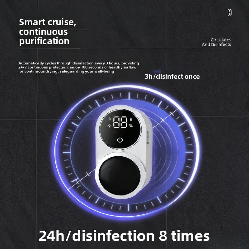 Round UV toothbrush sterilizer with 24h disinfection 8 times callout