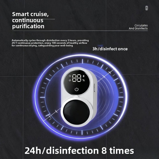 Round UV toothbrush sterilizer with 24h disinfection 8 times callout