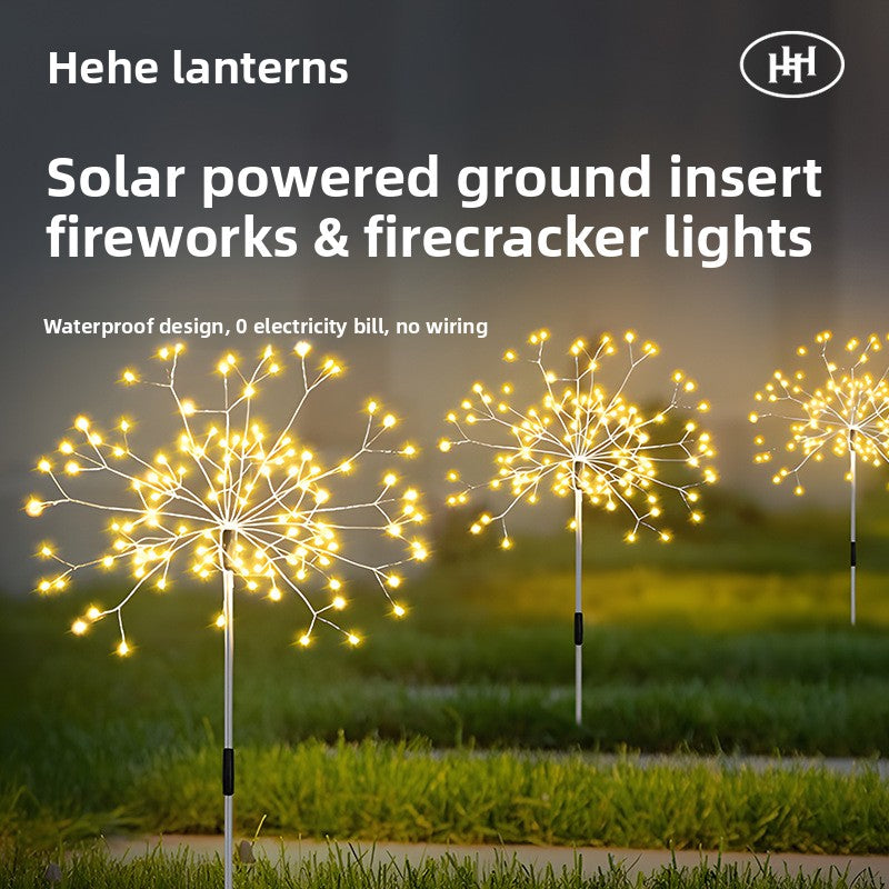LED Solar Flower Fireworks Lights Outdoor Waterproof Copper Wire