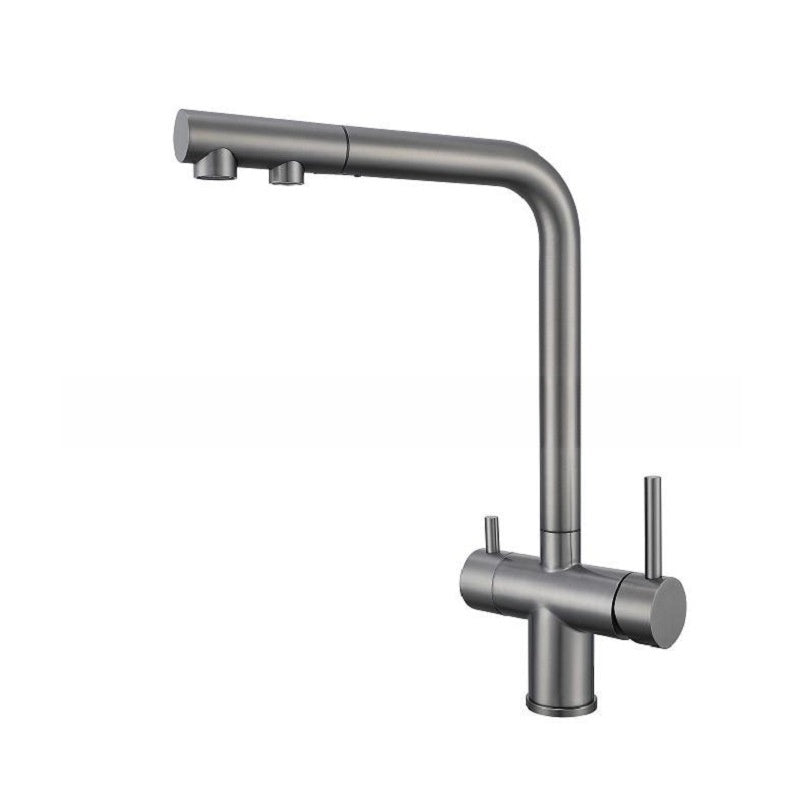 Cross-Border Russian Popular Pull-Out Kitchen Faucet Hot and Cold Sink Sink Three-In-One Dual-Use Pure Water Faucet