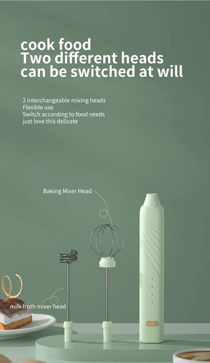Rechargeable Handheld Milk Frother — USB Electric Foam Maker