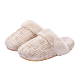 Women's Plush Cotton Slippers Soft-Soled Indoor Shoes