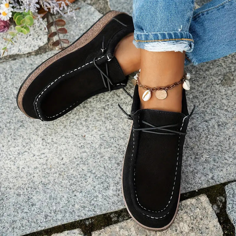 Nubuck Leather Flat Casual Shoes