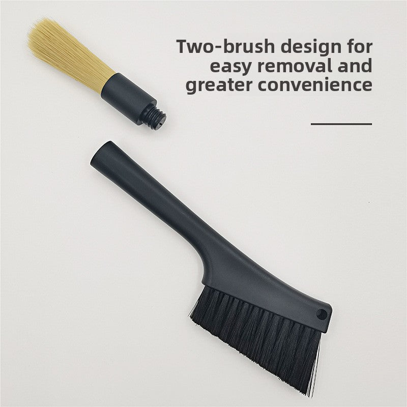 Coffee Machine Dual-Head Detachable Soft Bristle Cleaning Brush